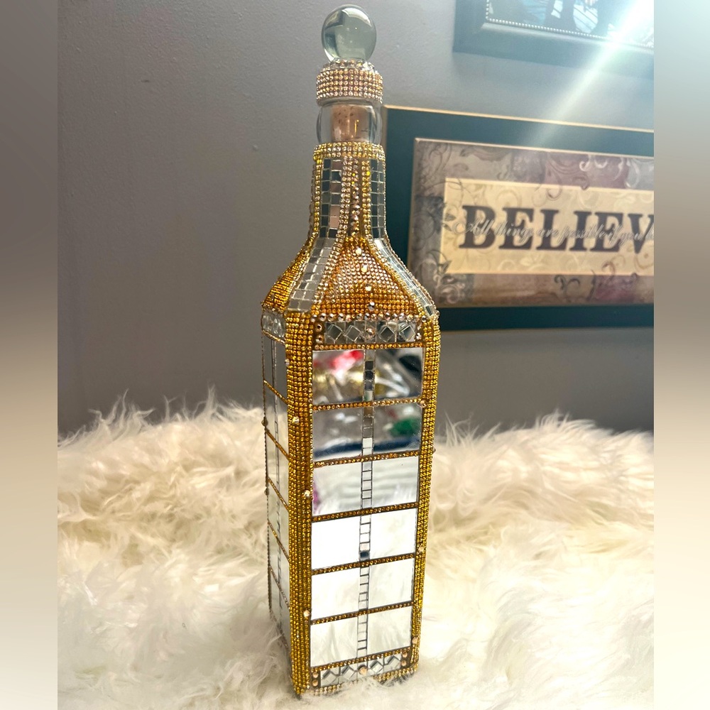 Beautiful Handmade Glass Upcycled Bottle!